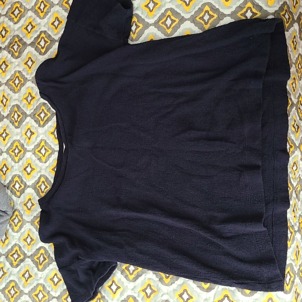 Loft, navy blue, size small, t-shirt, flowy, butterfly sleeves